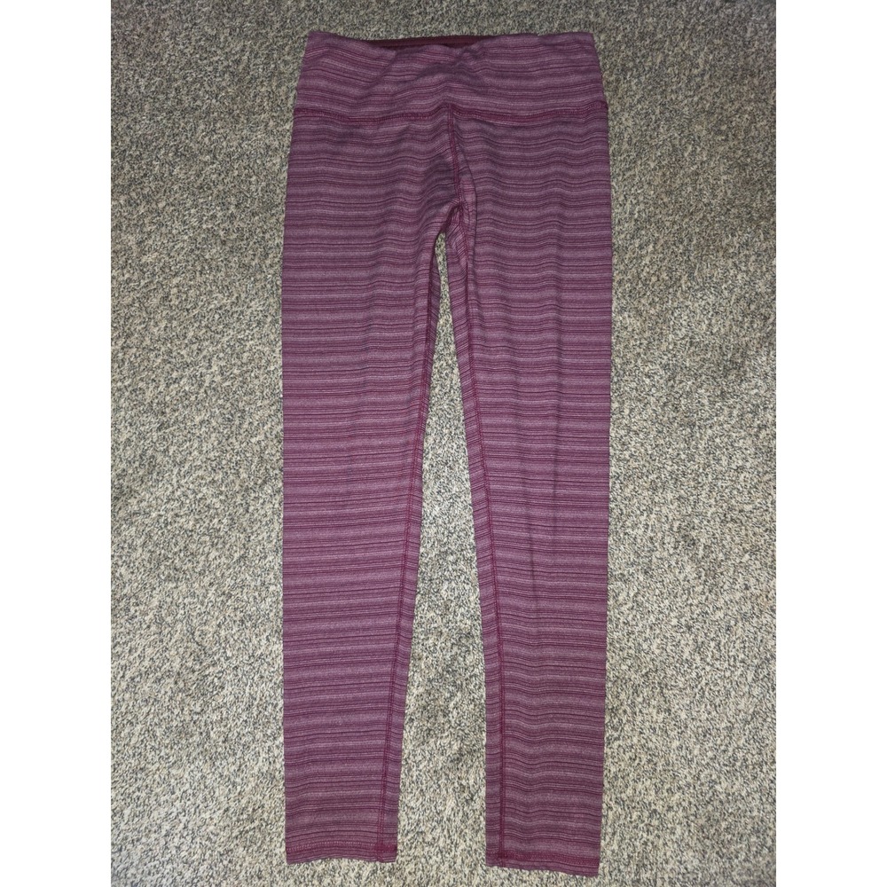 RBX Live Life Active Womens Burgundy Space Dye Striped Leggings Size M CR6105